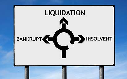 Liquidation road sign