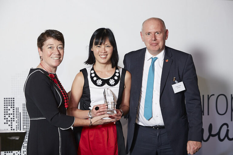 29. Back and Middle Office Provider – SimCorp. Accepted by Sylvia Kwok and Wayne Vinton, presented by Catherine Doherty.jpg